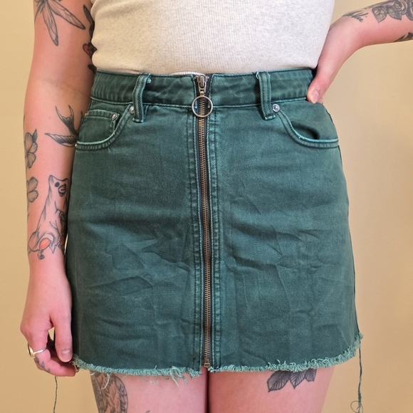 Free People We The Free Denim Zip It Up Mini Skirt - Picture 1 of 9